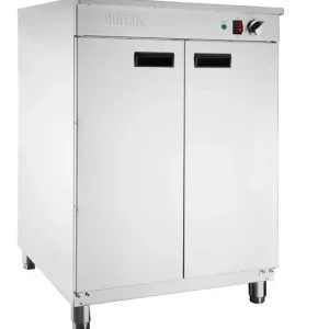Buffalo RVS Bordenwarmer 85x60x60cm – Zilver – 3 Planken - 120 borden Betrouwbaar