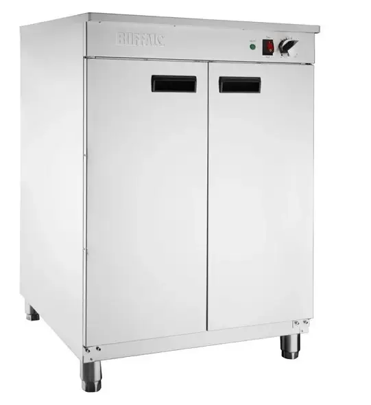 Buffalo RVS Bordenwarmer 85x60x60cm – Zilver – 3 Planken - 120 borden Betrouwbaar