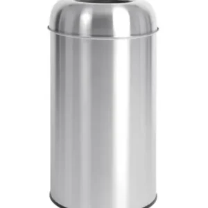 Bolero RVS Bullet Afvalbak | Open-top | Zilver | 40L Gecertificeerd