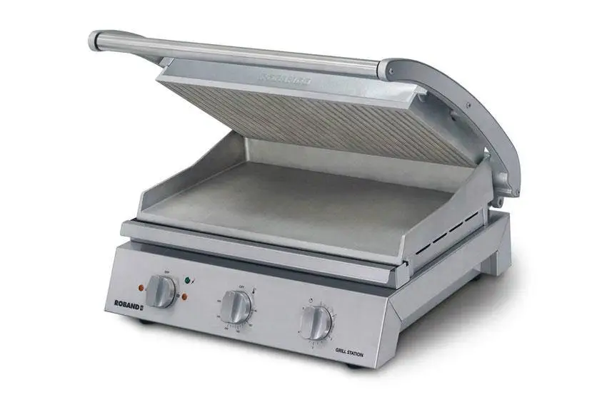 Betrouwbaar Roband RVS Contactgrill - Geribbelde Bovenplaat