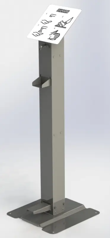 Bravilor Bonamat RVS Desinfecteer Zuil | Voetbediening | 40,0x39,5x118,3 cm Koop Vandaag