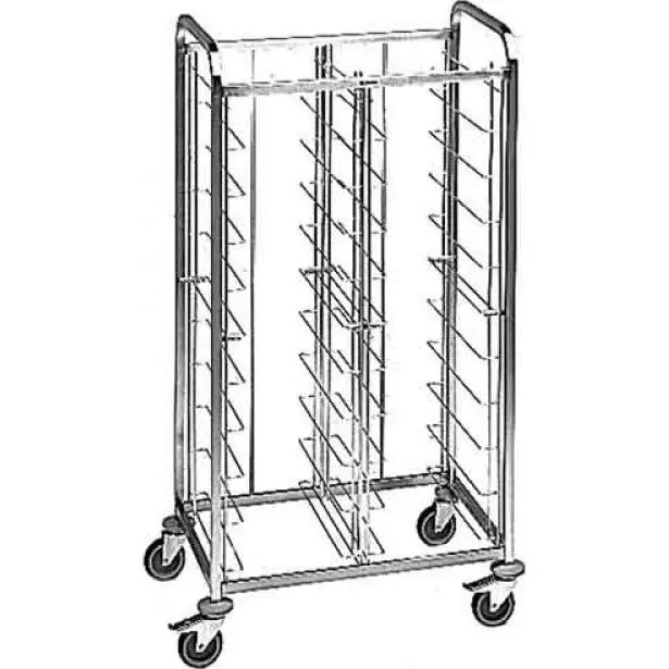 B.PRO RVS Dienbladenwagen | 20 dienbladen | 94x63,5x167,8 cm Op = Op