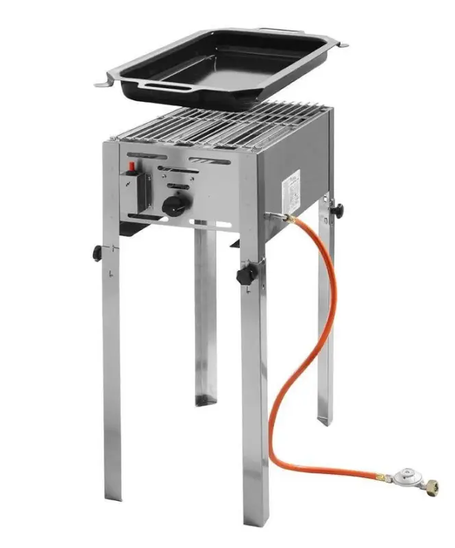 Hendi RVS Gas Barbecue |Incl. Pan + Rooster Direct Verzonden