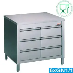 Weekendaanbieding HorecaTraders RVS Ladenkast | 6 laden | 80 x 70 x h88/90 cm