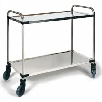 Snelle Levering Rieber RVS Serveerwagen | 2 plateaus | 870x570x950 mm (bxdxh)