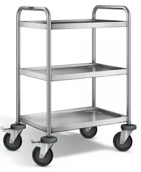 B.PRO RVS serveerwagen | 3 plateaus | 70x50x95 cm Lage Kosten