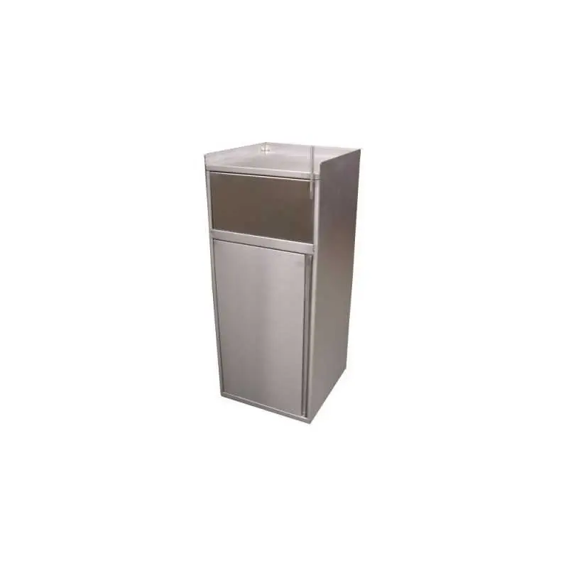HorecaTraders RVS snack pedaal afvalbak met draaideur| 100L | L 500 x P 510 x H 740 mm Voordeelprijs