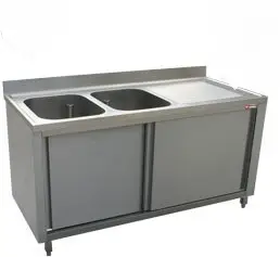 Speciale Aanbieding HorecaTraders RVS Spoeltafel | 2 Spoelbakken Links | 180x70x88 cm