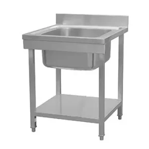 HorecaTraders RVS Spoeltafel Klein met Schap 75x60cm Direct Beschikbaar