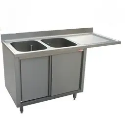 Goedkoop HorecaTraders RVS Spoeltafel met 2 Spoelbakken | 180x70x88 cm