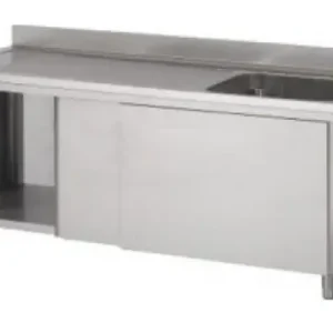 HorecaTraders RVS spoeltafel met onderkast | 140x60x90 cm Beperkt Aanbod