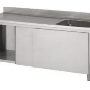 Betaalbaar HorecaTraders RVS spoeltafel met schuifdeuren | 120x60x90 cm