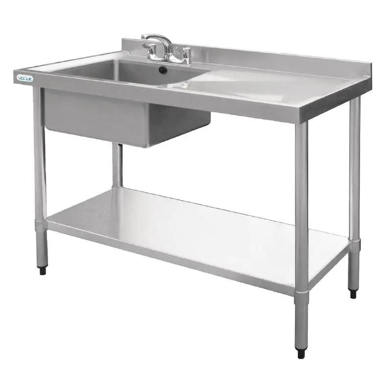 Vogue RVS Horeca spoeltafel | spoelbak links | 120x60x90 cm Uitverkoop