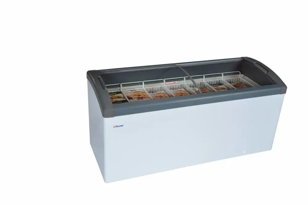 Veilige Betaling HorecaTraders Vrieskist - FOCUS 171 GREY | met gebogen schuifruiten