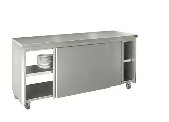 HorecaTraders Wandkast met schuifdeuren RVS | 220x70cm Nu Kopen