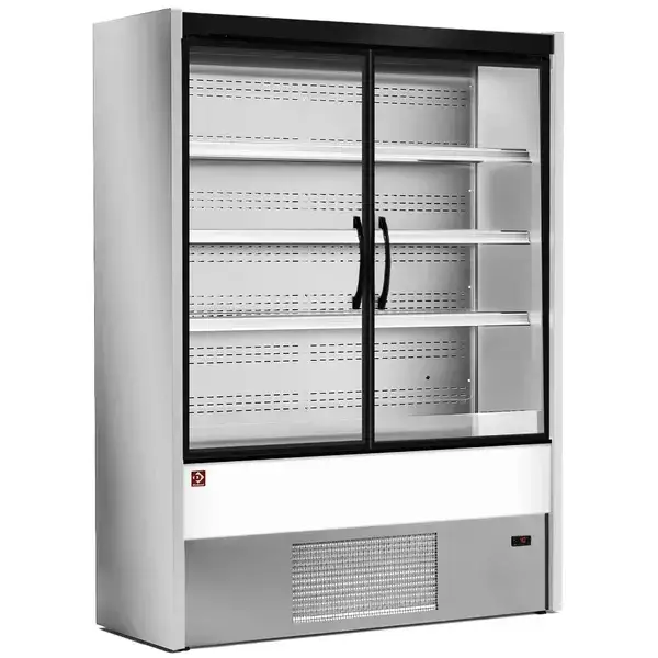 HorecaTraders Wandkoeling met glazen deuren | Geforceerd | +0/+2°C | 700x570x2000 mm Express Levering