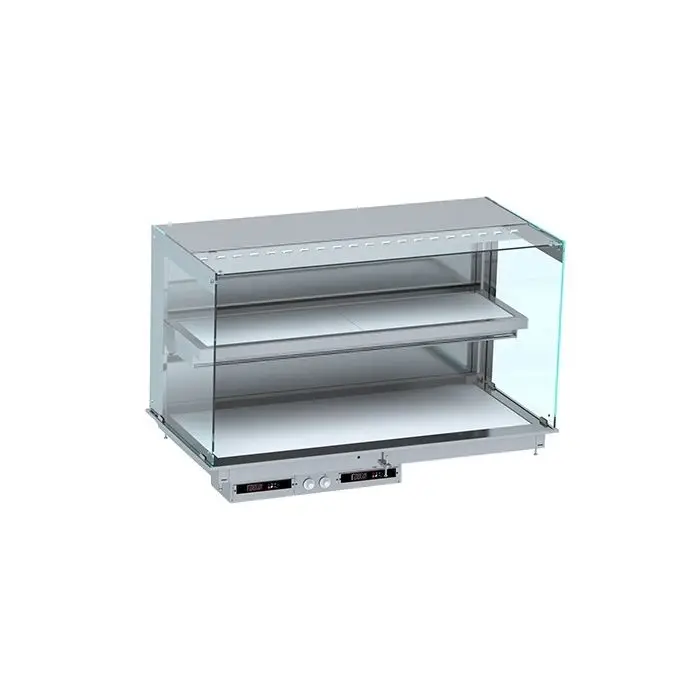 Combisteel Warmhoud vitrine recht wandmodel | Wit | 30 tot 120ºC Beperkte Voorraad