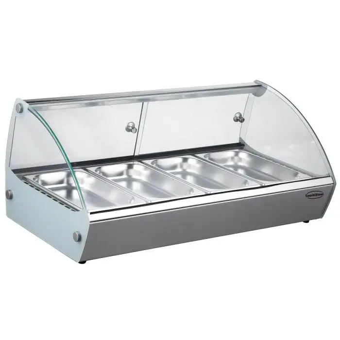 Combisteel warmhoudvitrine 4x 1/3 GN | RVS | 230V | +30/+90°C | 840x395x270 mm Exclusieve Aanbieding