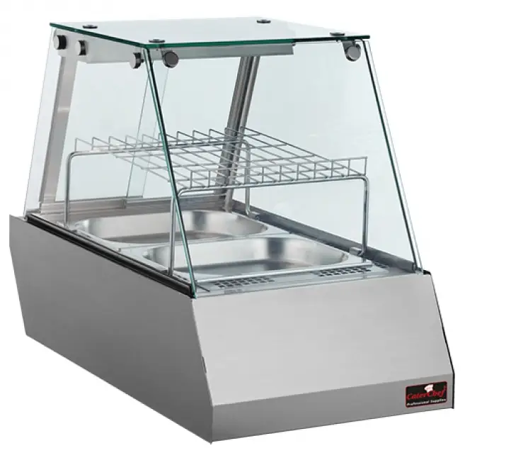 CaterChefWarmhoudvitrine | Gehard glas | 45x77,5x61(h)cm Lage Kosten