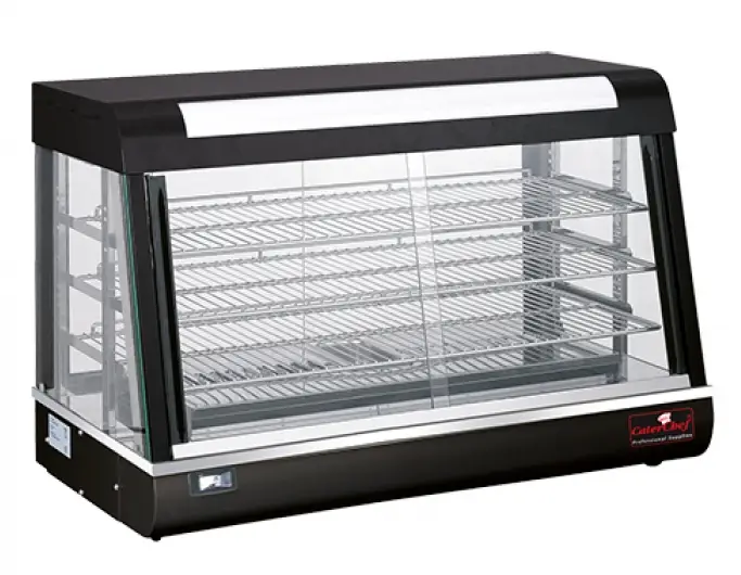 Actieprijs CaterChef Warmhoudvitrine | RVS | Zwart | 90x48x(h)60,5 cm