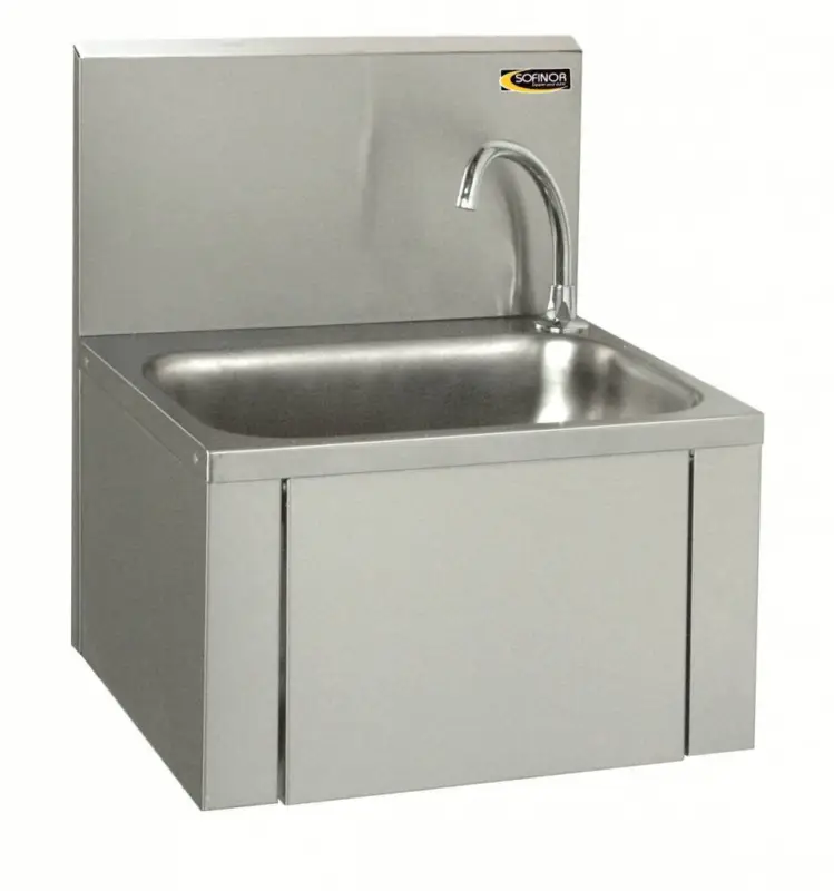 Superprijs HorecaTraders Wasbak Kniebediening & Zeep Dispenser | RVS