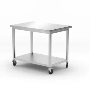 Populair Hendi Werktafel | Onderschap | Wielen | RVS | 1000 x 700 x 850 mm
