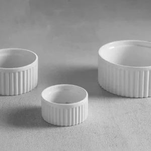 Hendi Wit Geribbelde Ramekin Porselein 7x4cm | 12 stuks Must-Have