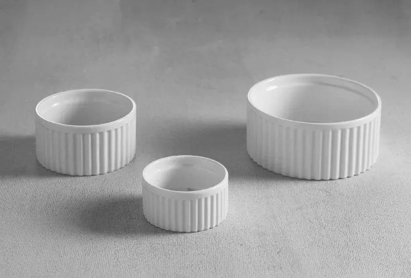 Hendi Wit Geribbelde Ramekin Porselein 9x5cm | 6 stuks Weekendaanbieding