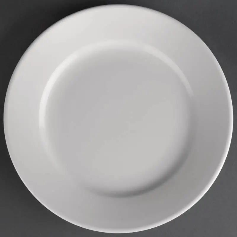 Gratis Retour Athena Wit porselein bord met Brede Rand | 16,5 cm (stuks 12)
