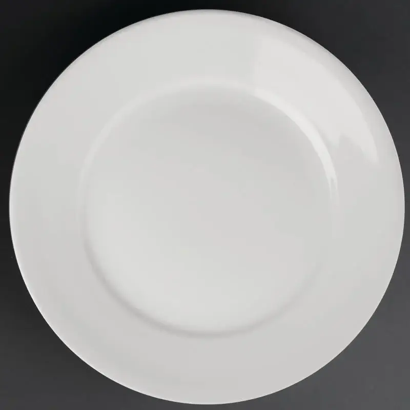 Meest Verkocht Athena Wit porselein bord met brede rand | 28 cm (stuks 6)