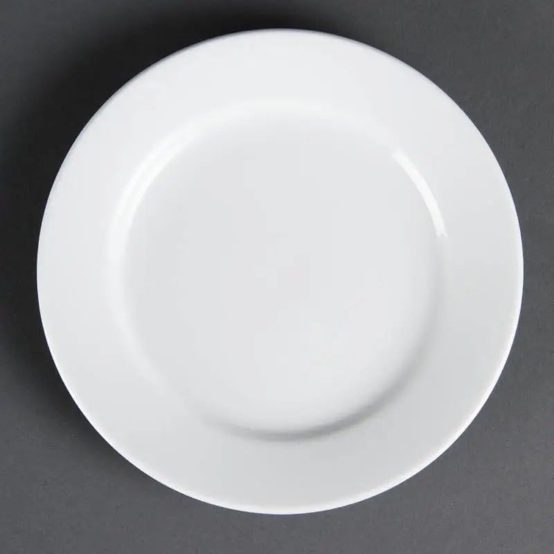 Olympia Witte porselein eet borden rond 16,5 cm (Stuks 12) Finale Uitverkoop