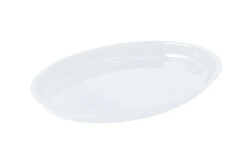 Laatste Versie HorecaTraders Witte Presentatieschaal Ovaal | PMMA plexi |2,1L | 425x285x30mm
