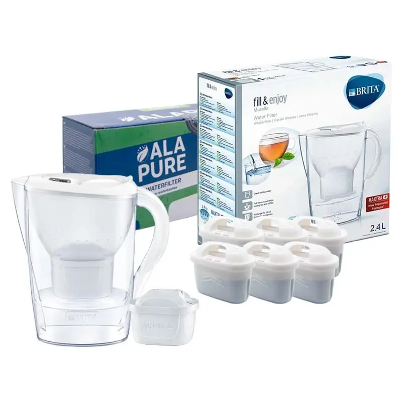 Brita Waterfilterkan Marella Wit 1051118 inclusief 6 Alapure Maxtra+ filters Uitverkoop