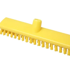 Direct Verzonden FBK HACCP kleurcode schrobber met harde vezels geschikt voor hardnekkige reiniging van vloeren en wanden 300 x 60 mm, hard, Geel 23153