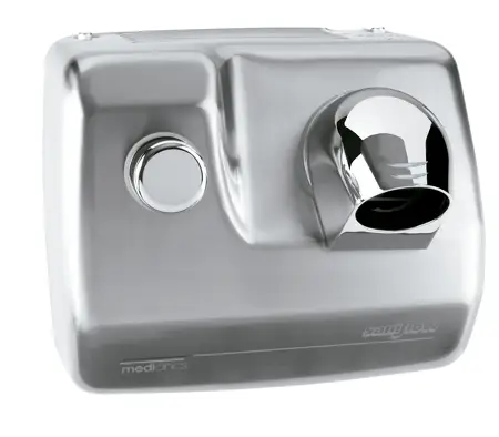 Snelle Levering 12009 - Haardroger drukknop RVS look Mediclinics