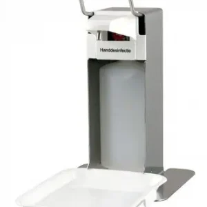 MediQo-line Zeep- & Desinfectiedispenser tafelmodel 500ml RVS + opvangschaal, MQLTD05E - artikel 8070 Favoriet