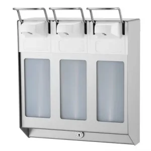 Beperkte Voorraad MediQo-line TRIO Zeep- & desinfectiemiddeldispenser 1000 ml KB RVS