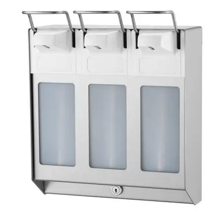 Beperkte Voorraad MediQo-line TRIO Zeep- & desinfectiemiddeldispenser 1000 ml KB RVS
