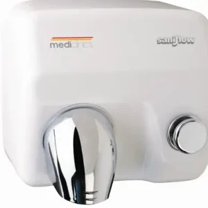 Mediclinics Handendroger wit drukknop Betrouwbaar