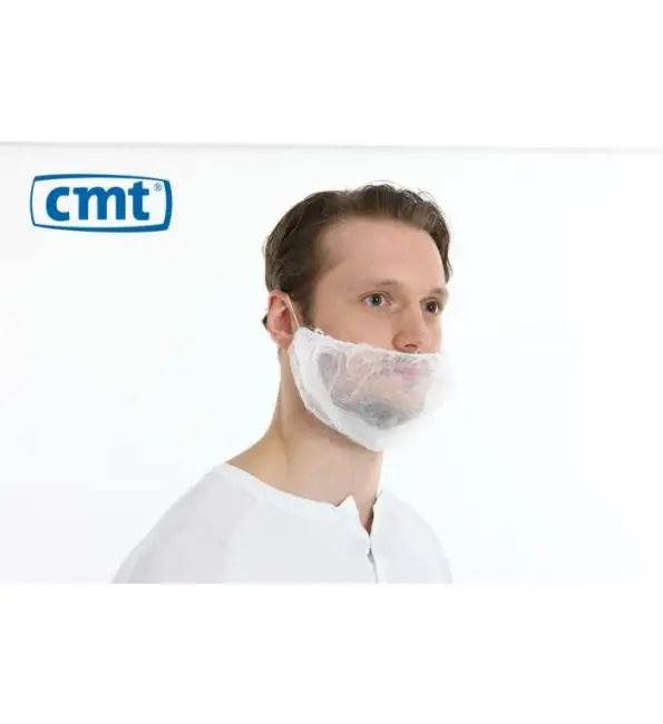CMT Baardmasker non woven PP wit | 100 stuks Alleen Vandaag