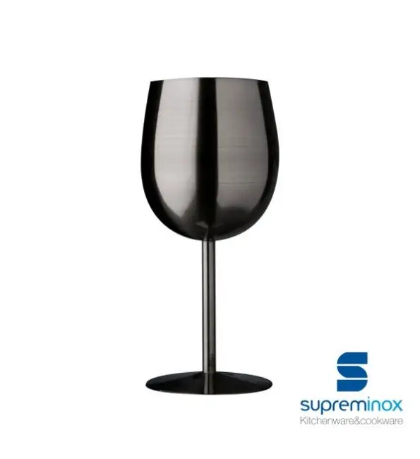 Gecertificeerd SupremInox Wijnbeker vintage mat grijs 330ml