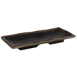 APS Schaal melamine zwart/bruin 19,5x9,5cm Exclusieve Aanbieding