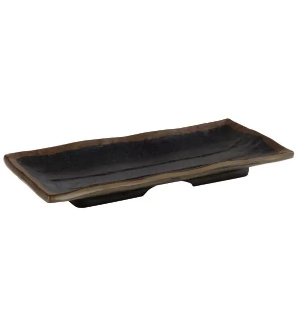 APS Schaal melamine zwart/bruin 19,5x9,5cm Exclusieve Aanbieding
