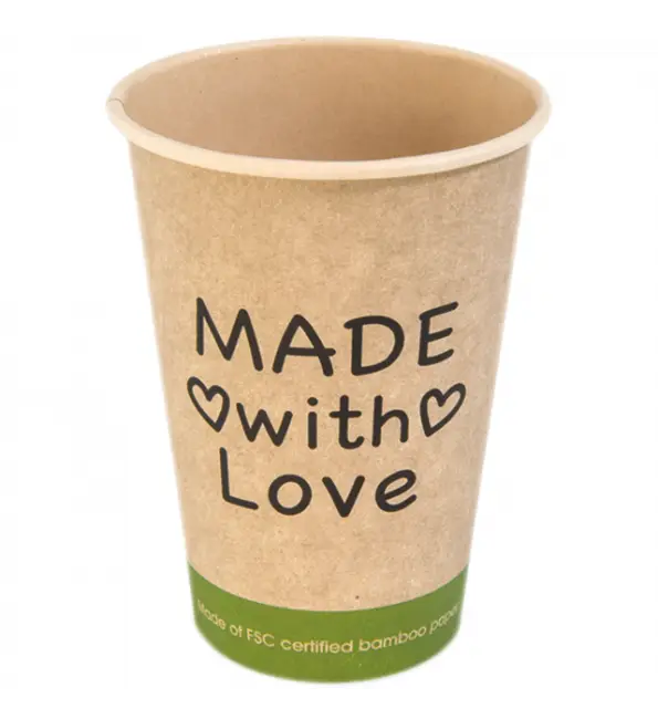 Depa Beker "Made with Love" bamboe 180ml | 50 stuks Tijdelijk Beschikbaar