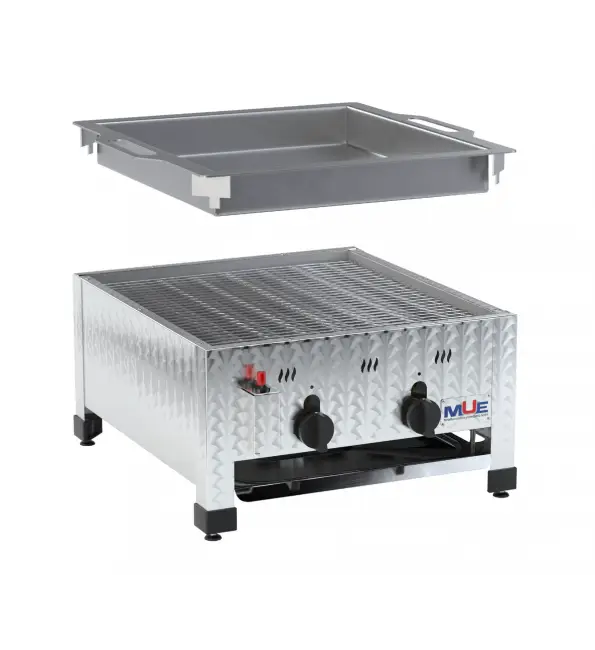 Alleen Vandaag MUE Gasgrill 2-brander tafelmodel + ijzeren pan