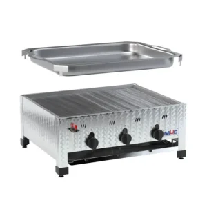 Bestel Nu MUE Gasgrill 3-brander tafelmodel + inox pan