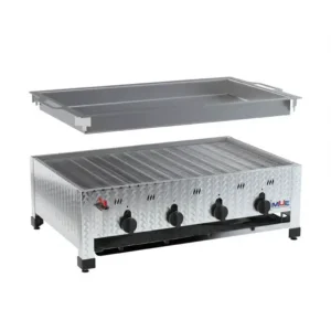 Finale Uitverkoop MUE Gasgrill 4-brander tafelmodel + inox pan