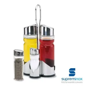 Beste Prijs SupremInox Olie/azijn/zout en peper set RVS