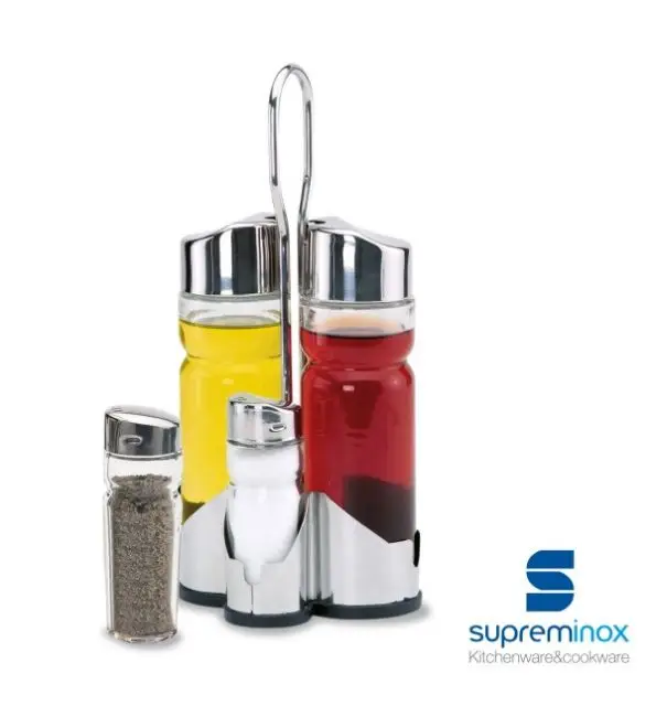 Beste Prijs SupremInox Olie/azijn/zout en peper set RVS