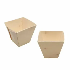 Potje vierkant hout 60ml | 24 stuks Fabrieksprijs